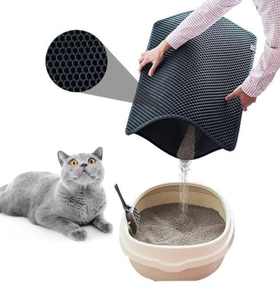 YES4PETS 2 X Double Layer Cat Litter Tray Trap Mat Catch Cat Litter House Box Pad Toilet Mat