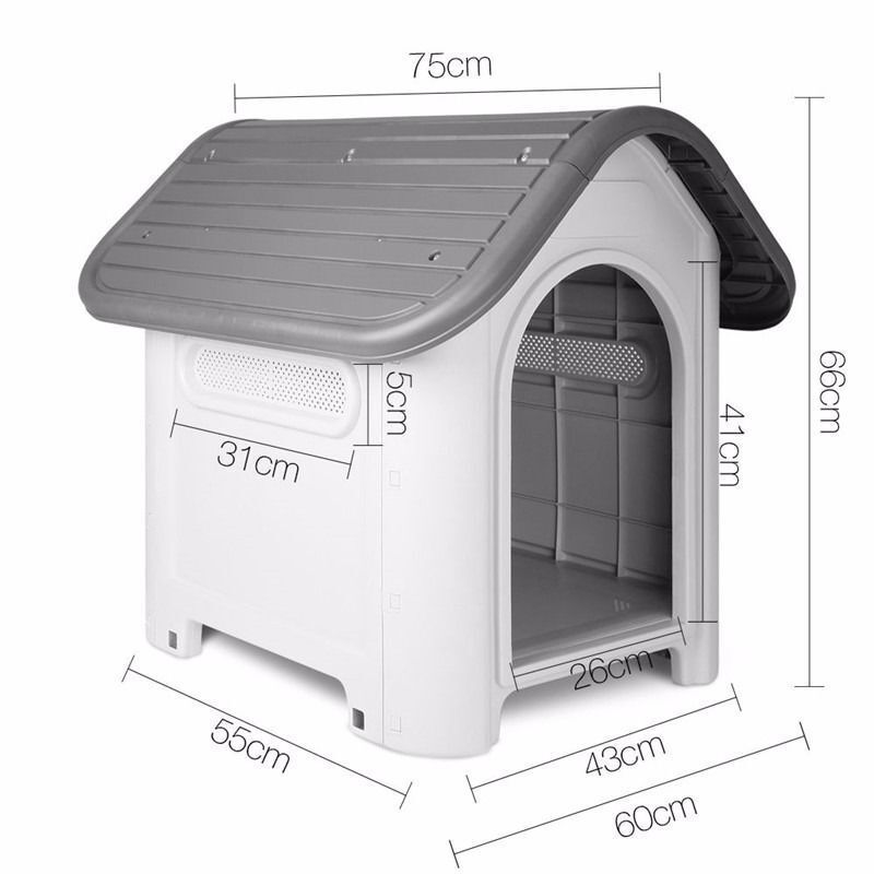 Medium Weather Resistant Plastic Pet Dog Puppy Cat House Kennel