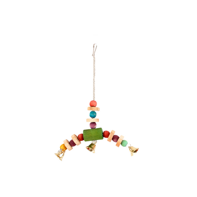 YES4PETS 4 X Bird Toy Hanging Pine w Bells 20x26cm Parrot Budgies Canaries Cockatiels Parakeet