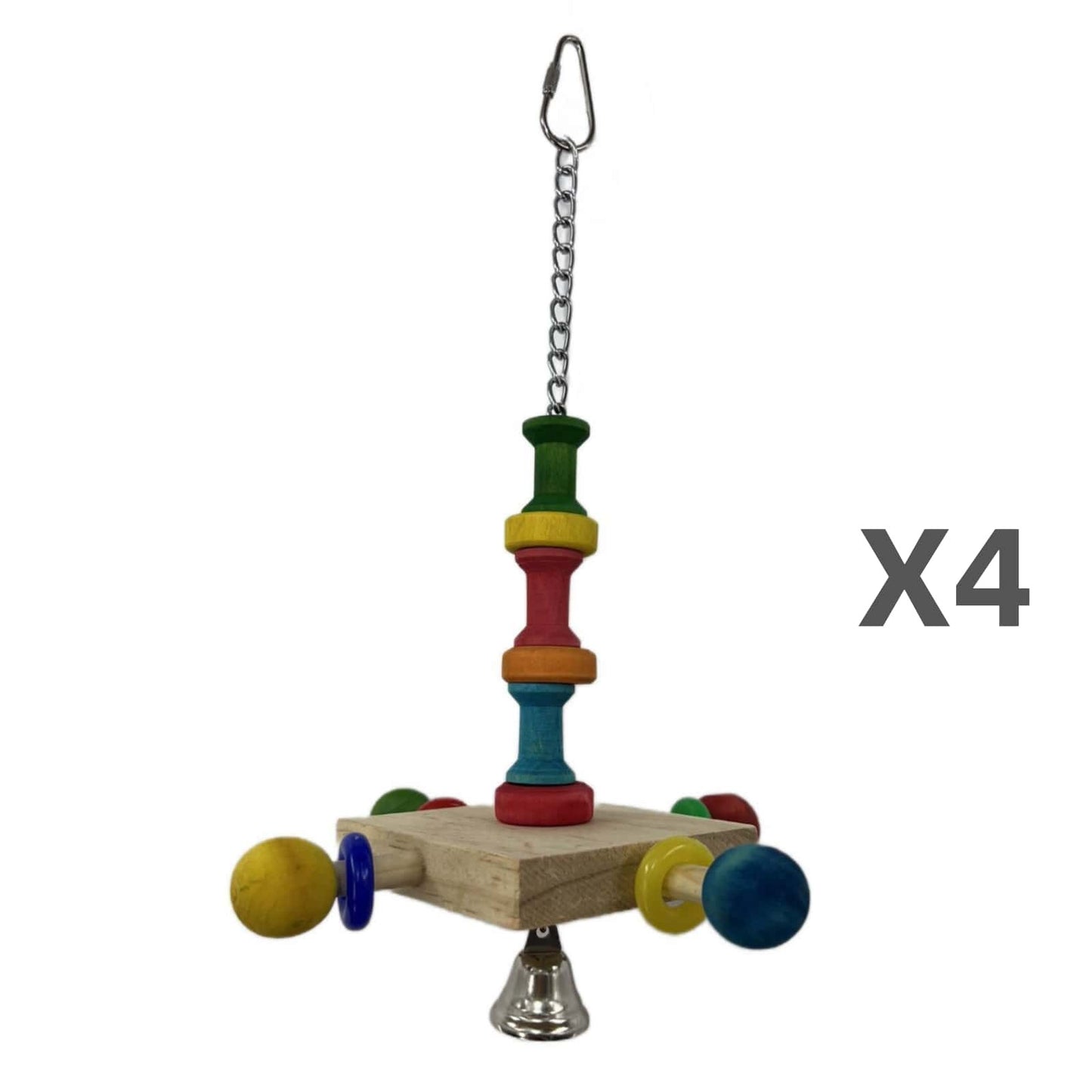 YES4PETS 4 x Small Hanging Bird Parrot Parakeet Cockatiel Budgie Bell Toy