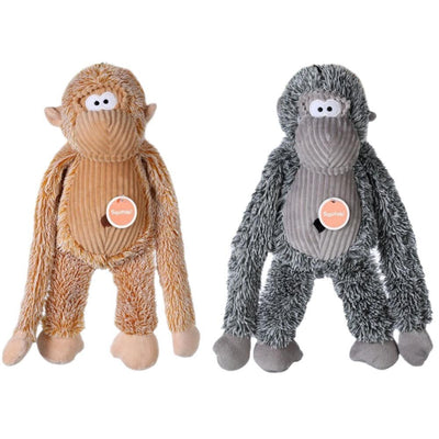 2 x Pet Puppy Dog Toy Play Animal Plush Toy Soft Dangly Gorilla