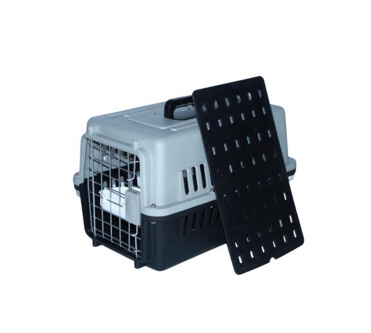 YES4PETS Small Dog Cat Crate Pet Airline Carrier Cage With Bowl and Tray-Black