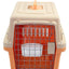 YES4PETS Small Dog Cat Crate Pet Airline Carrier Cage With Bowl and Tray-Orange