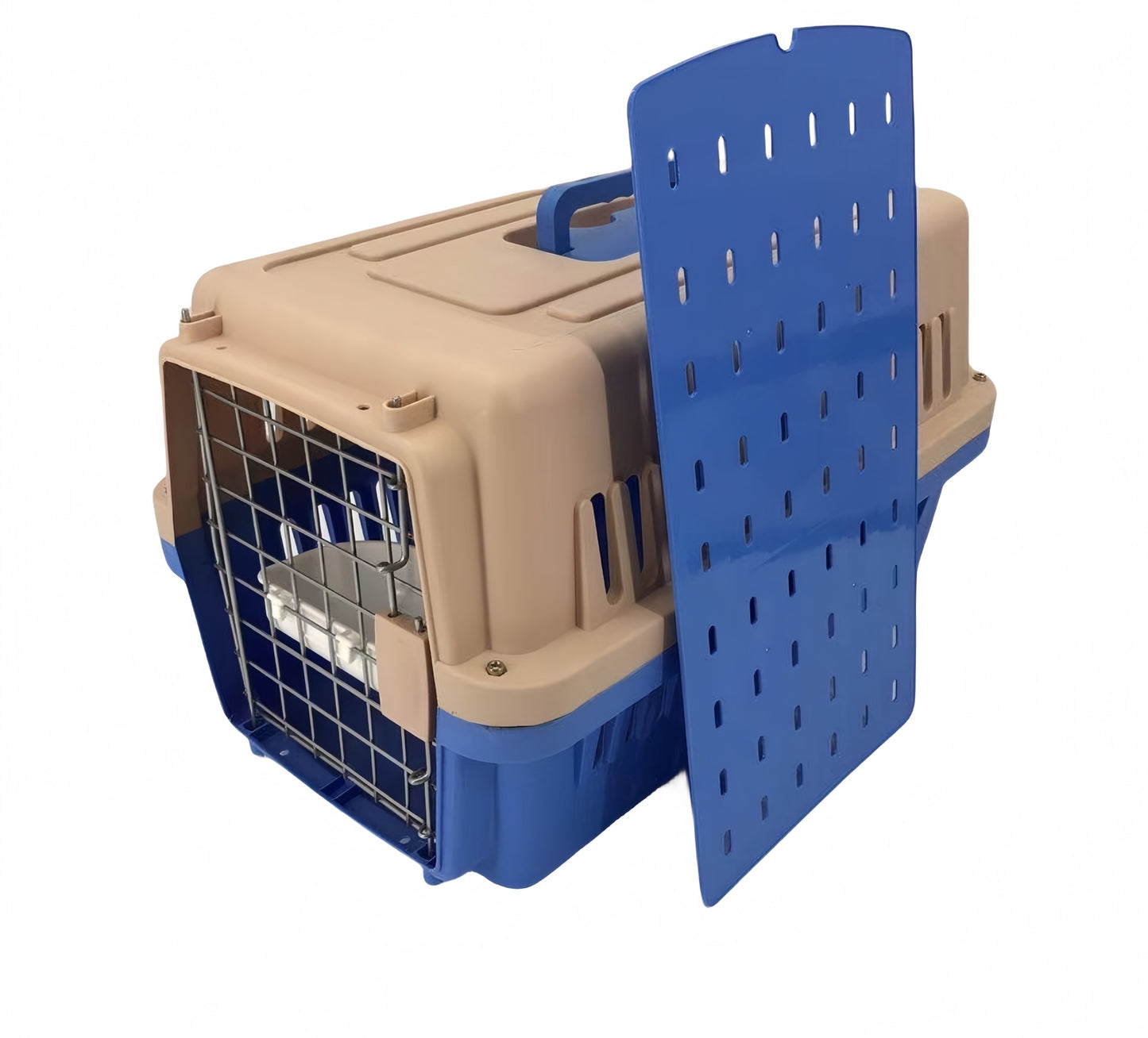 YES4PETS Medium Dog Cat Crate Pet Rabbit Carrier Airline Cage With Bowl & Tray-Blue