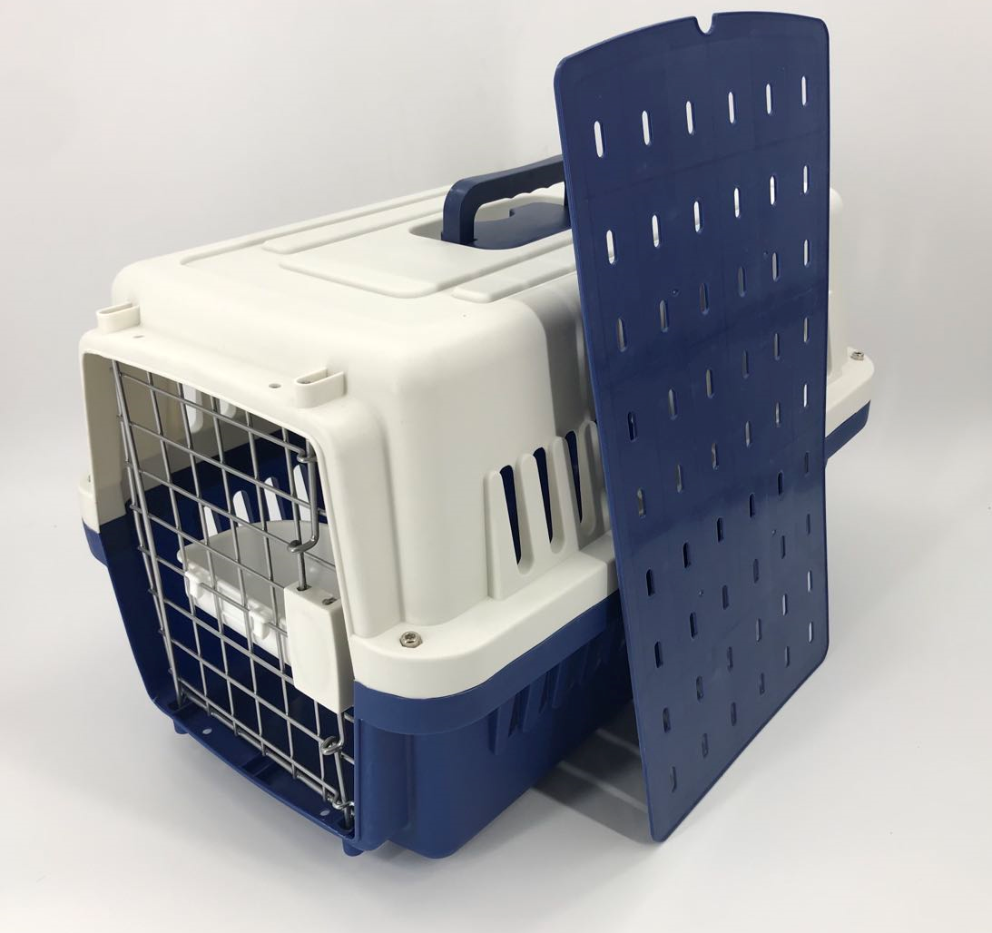 YES4PETS Medium Dog Cat Crate Pet Carrier Airline Cage With Bowl & Tray-Navy