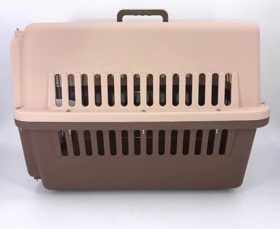 YES4PETS Large Airline Dog Cat Crate Pet Carrier Cage With Tray And Bowl