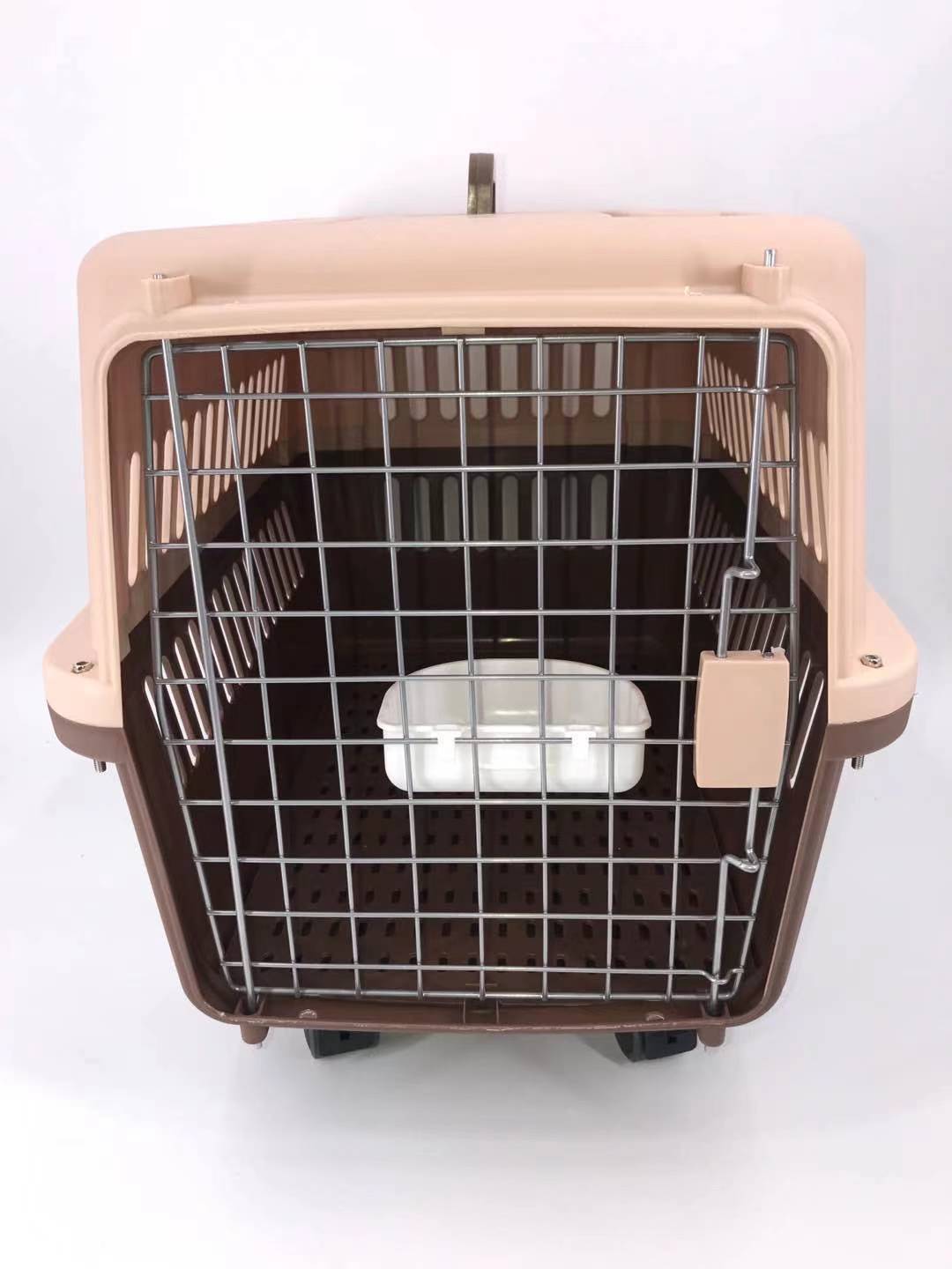 YES4PETS Large Airline Dog Cat Crate Pet Carrier Cage With Tray And Bowl