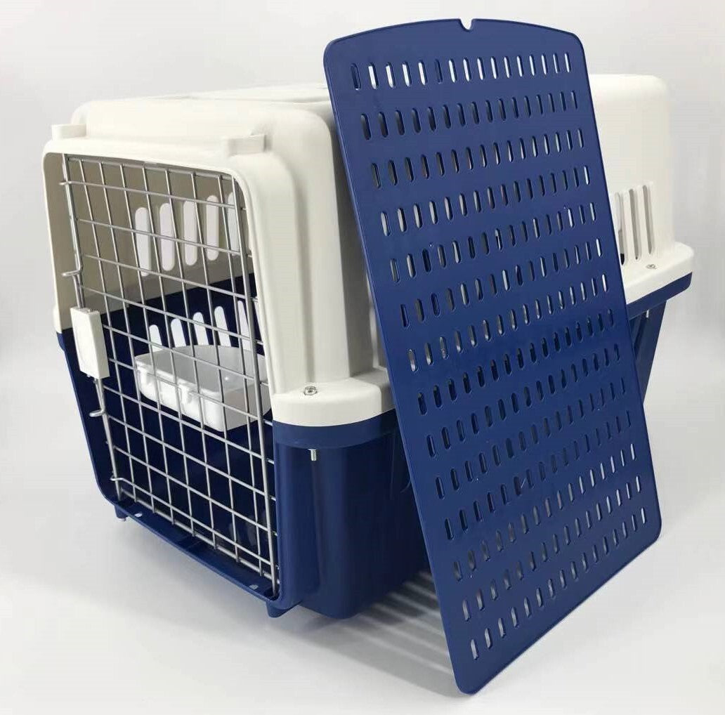 YES4PETS Large Dog Cat Crate Pet Carrier Airline Rabbit Cage With Tray And Bowl