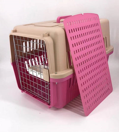 YES4PETS Large Dog Cat Crate Pet Carrier Airline Rabbit Cage With Tray And Bowl