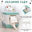 YES4PETS XL Portable Cat Toilet Litter Box Tray Foldable House with Handle and Scoop Green