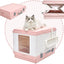 YES4PETS XL Portable Cat Toilet Litter Box Tray Foldable House with Handle and Scoop Pink