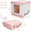 YES4PETS XL Portable Cat Toilet Litter Box Tray Foldable House with Handle and Scoop Pink