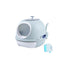 YES4PETS Cat Toilet Litter Box Tray House W Sky window Drawer Photocatalyst Purifier Blue