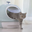 YES4PETS Cat Toilet Litter Box Tray House W Sky window Drawer Photocatalyst Purifier Blue