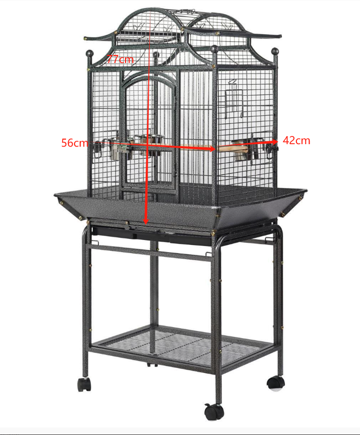 YES4PETS Large Bird Budgie Cage Parrot Aviary Carrier With Stand & Wheel