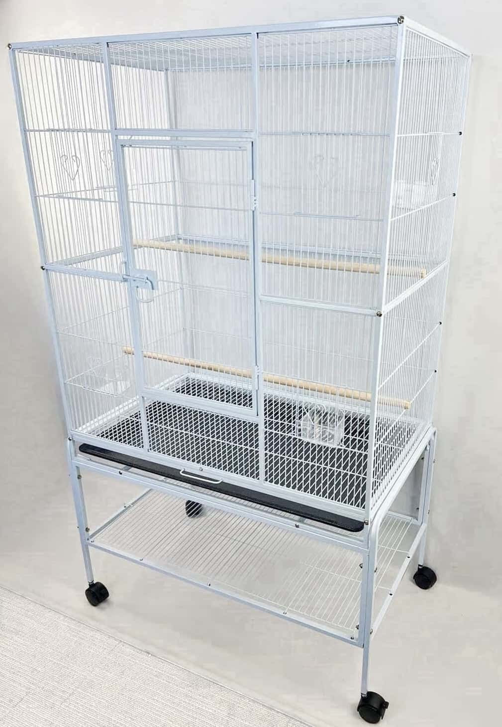 YES4PETS 140cm Bird Cage Parrot Aviary Pet Stand-alone Budgie Perch Castor Wheels