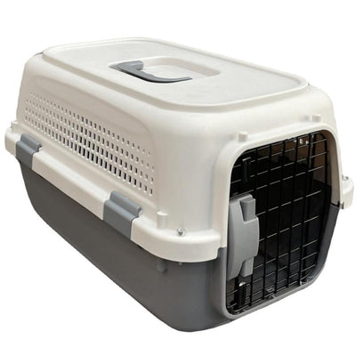 YES4PETS Medium Dog Cat Rabbit Crate Pet Kitten Carrier Parrot Cage Grey