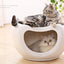 YES4PETS Cat Kitten Bed Cave Small Dog House Kennel Plastic Pet Pod Bedding Igloo White