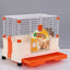 YES4PETS Small Orange Pet Rabbit Cage Guinea Pig Crate Kennel With Potty Tray And Wheel