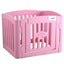 YES4PETS 4 Panel Plastic Pet Pen Pet Foldable Fence Dog Fence Enclosure With Gate Pink