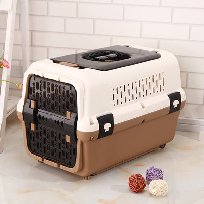 YES4PETS Medium Dog Cat Crate Pet Rabbit Carrier Travel Cage With Tray & Window