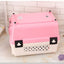 YES4PETS Medium Portable Plastic Dog Cat Pet Pets Carrier Travel Cage With Tray-Pink