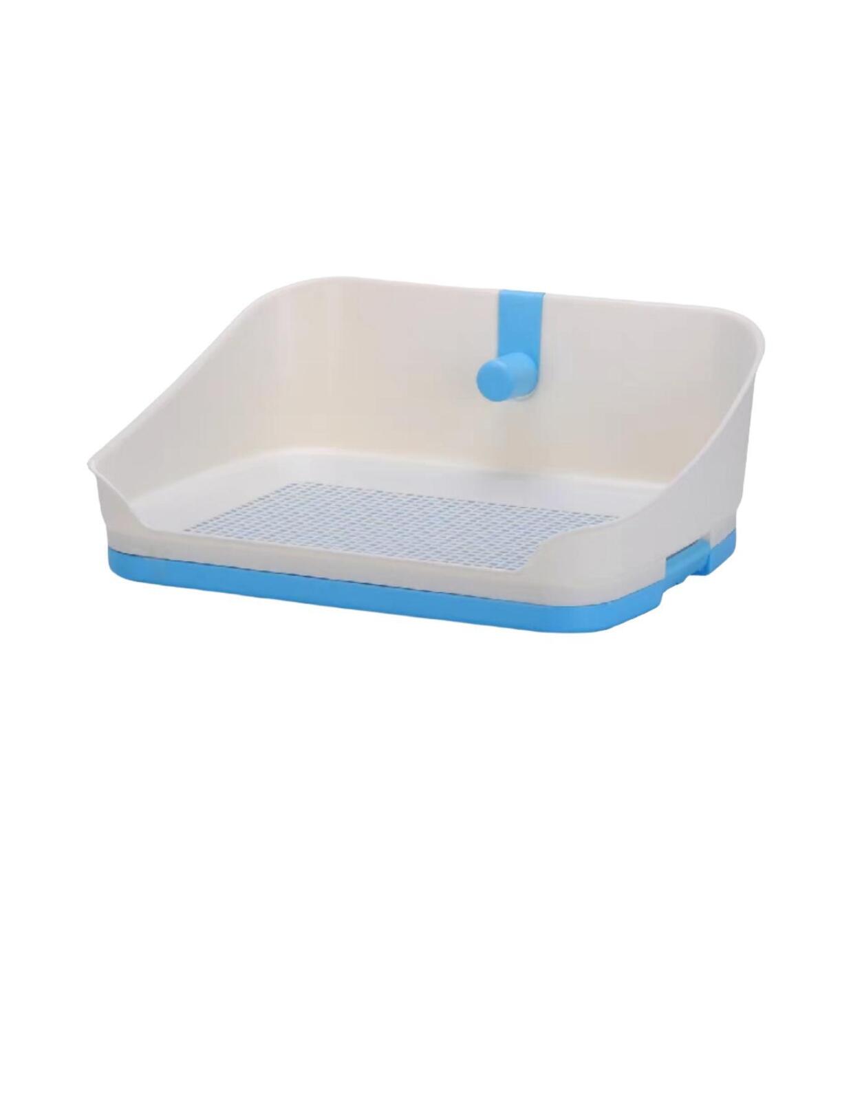 YES4PETS Medium Portable Dog Potty Training Tray Pet Puppy Toilet Trays Loo Pad Mat With Wall Blue