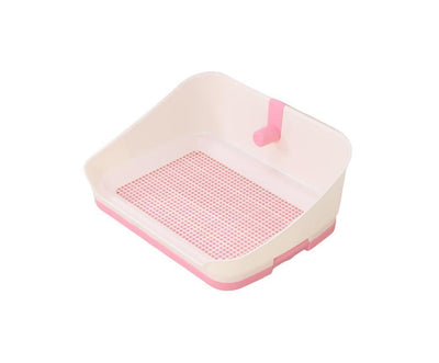 YES4PETS Medium Portable Dog Potty Training Tray Pet Puppy Toilet Trays Loo Pad Mat With Wall Pink