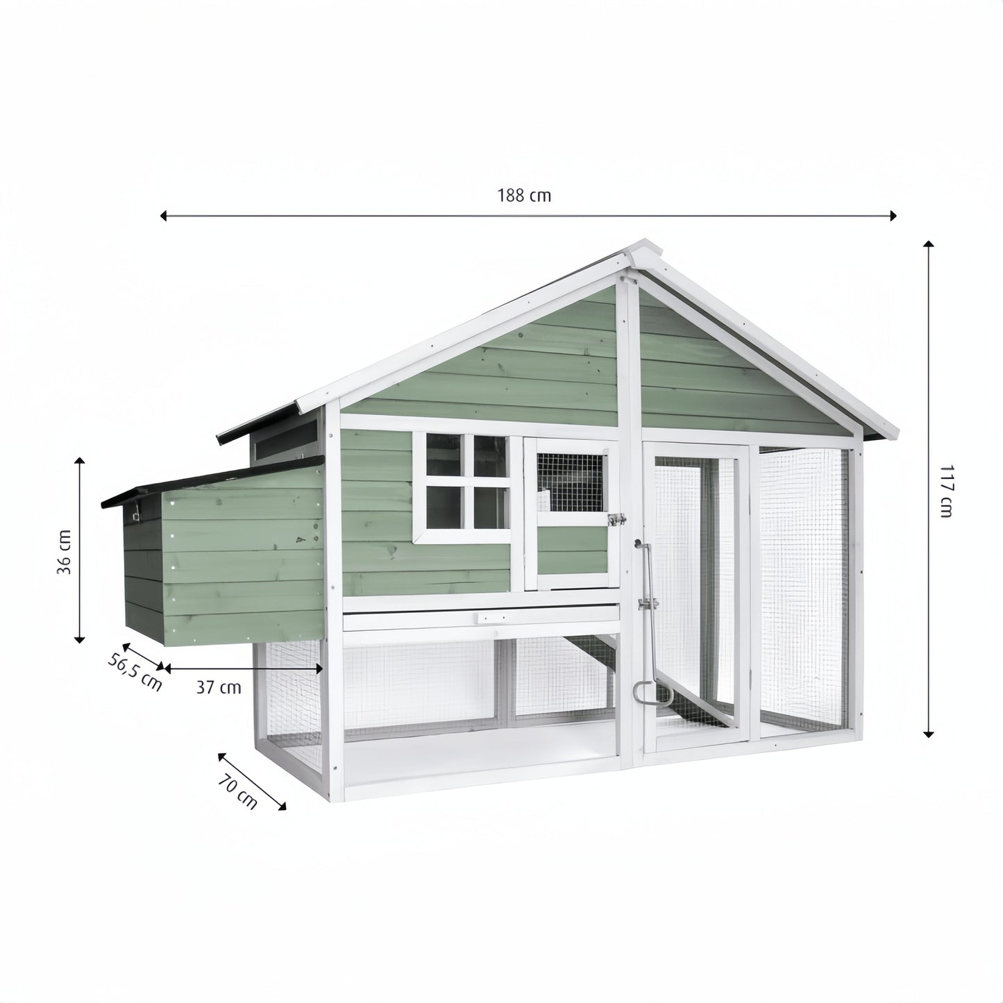 YES4PETS Green Large Chicken Coop Rabbit Hutch Ferret Cat Cage Hen Chook Cat Kitten House