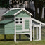 YES4PETS Green Small Chicken coop with nesting box for 2 Chickens / Rabbit Hutch