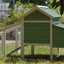 YES4PETS Green Small Chicken coop with nesting box for 2 Chickens / Rabbit Hutch