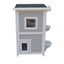 YES4PETS 2 Story Cat Shelter Condo with Escape Door Rainproof Kitty House