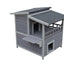 YES4PETS 2 Story Cat Shelter Condo with Escape Door Rainproof Kitty House