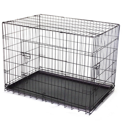 YES4PETS 24' Collapsible Metal Dog Puppy Crate Puppy Cage Cat Rabbit Carrier