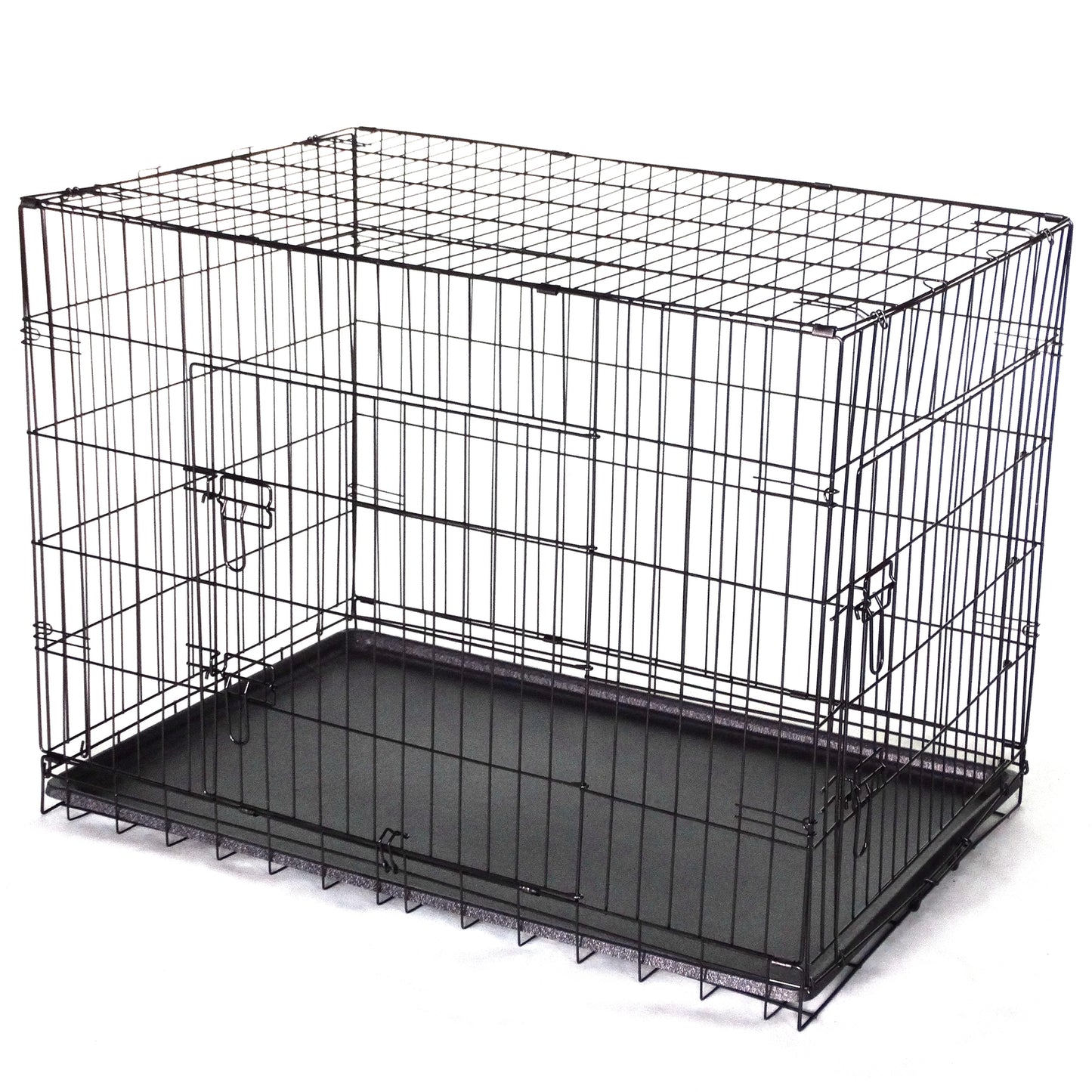 YES4PETS 30' Collapsible Metal Dog Crate Cage Cat Carrier With Tray