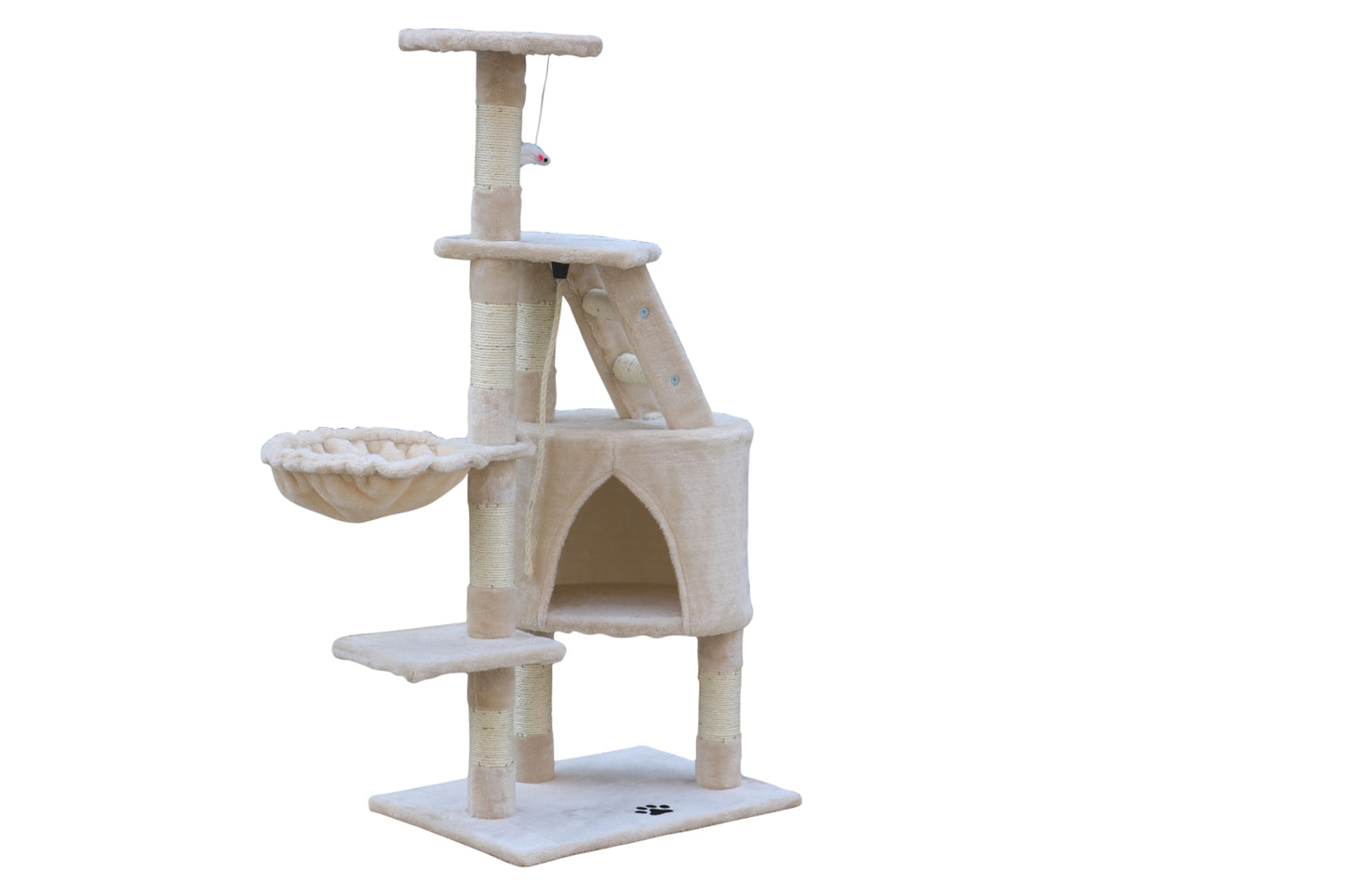 YES4PETS 120 cm Multi level Cat Kitten Scratching Post Tree-Beige