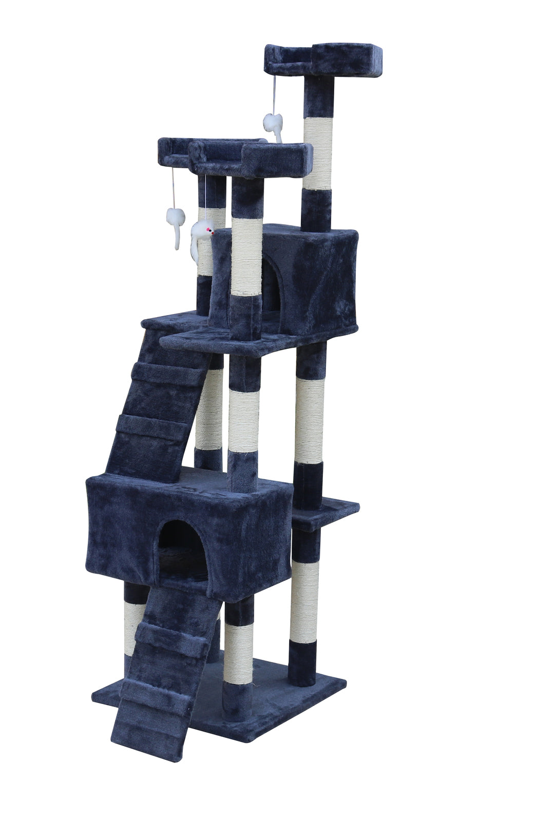 YES4PETS 170cm Cat Scratching Post Tree Post House Tower with Ladder Furniture Grey