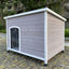 YES4PETS XXL Timber Pet Dog Kennel House Puppy Wooden Timber Cabin With Stripe