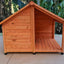 YES4PETS L Timber Pet Dog Kennel House Puppy Wooden Timber Cabin 130x105x100cm Brown