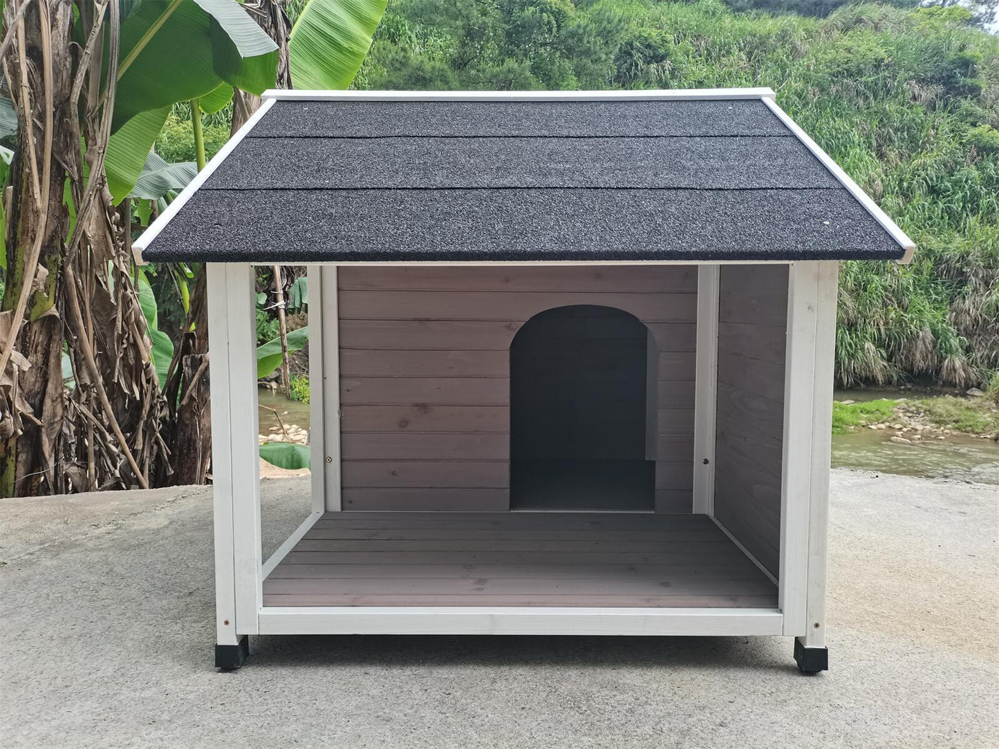 YES4PETS L Timber Pet Dog Kennel House Puppy Wooden Timber Cabin 130x105x100cm