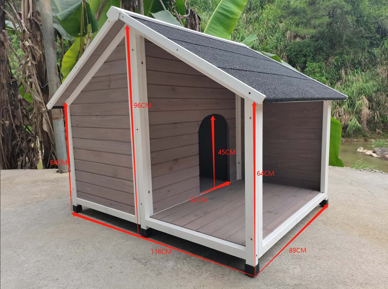 YES4PETS L Timber Pet Dog Kennel House Puppy Wooden Timber Cabin 130x105x100cm