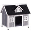 YES4PETS Grey Large Timber Pet Dog Puppy Wooden Cabin  Kennel Timber House