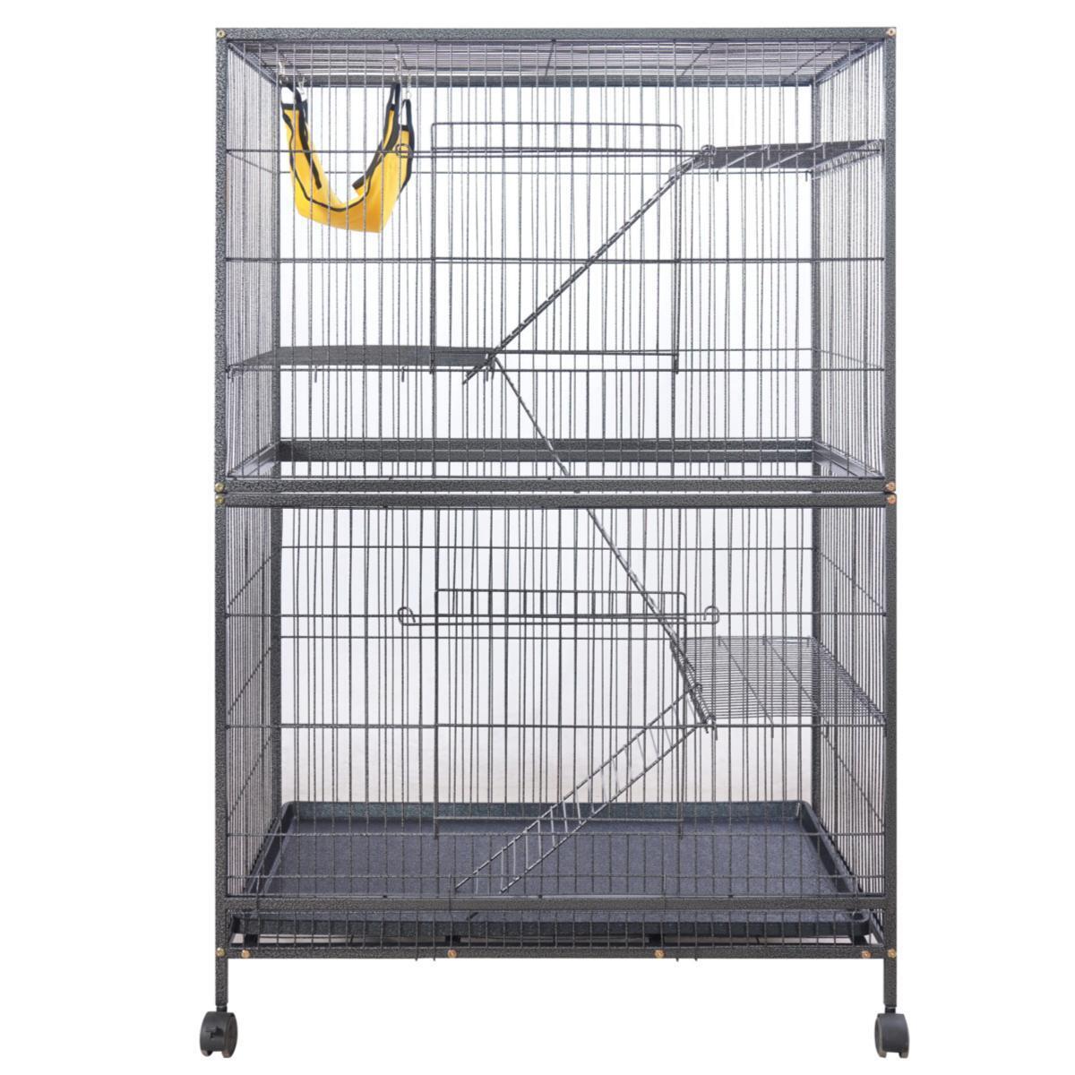 YES4PETS Pet 140cm 4 Level Bird Ferret Parrot Cage Aviary Cat Castor