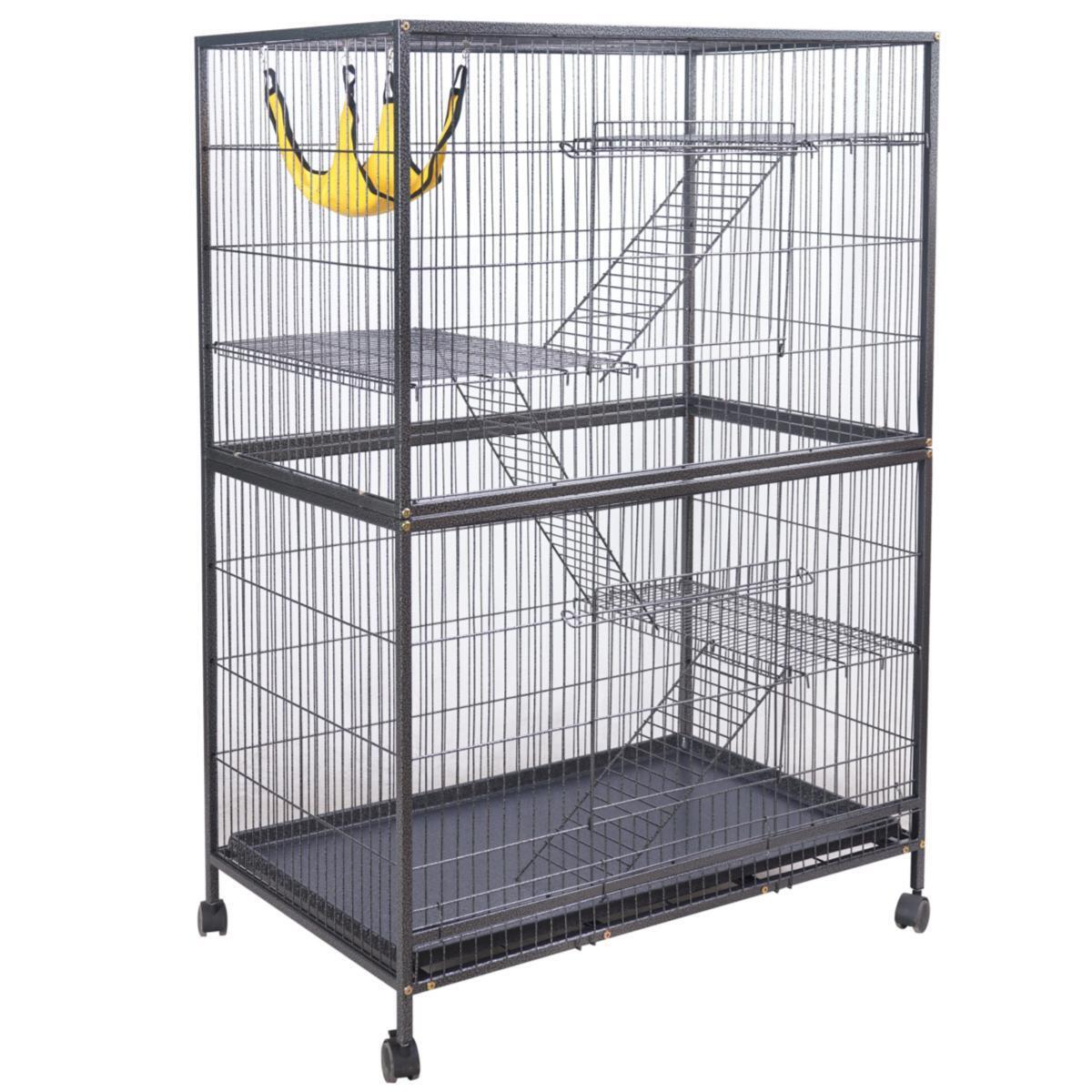 YES4PETS Pet 140cm 4 Level Bird Ferret Parrot Cage Aviary Cat Castor