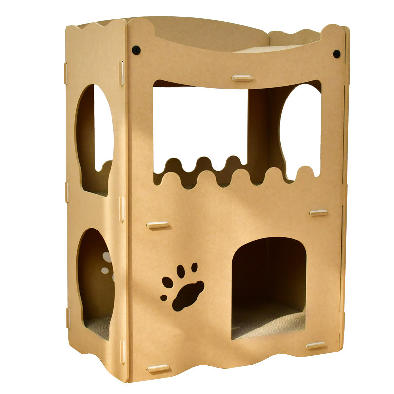 YES4PETS Cat Cardboard House Tower Condo Scratcher Pet Post Furniture Double Storey