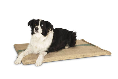 Large Hessian Pet Dog Puppy Bed Mat Pad House Kennel Cushion With Foam 100 x 69 cm