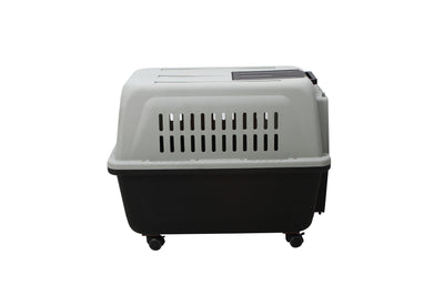 YES4PETS Large Plastic Kennels Pet Carrier Dog Cat Cage Crate With Handle and Wheel