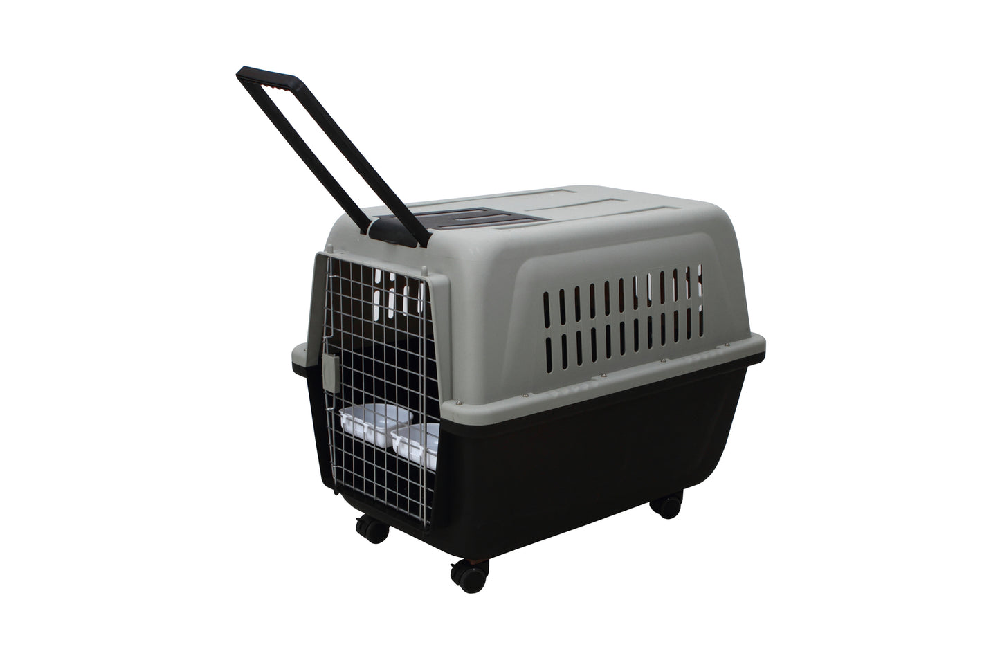 YES4PETS Large Plastic Kennels Pet Carrier Dog Cat Cage Crate With Handle and Wheel