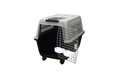 YES4PETS XL Plastic Kennels Pet Carrier Dog Cat Cage Crate With Handle and Removable Wheel