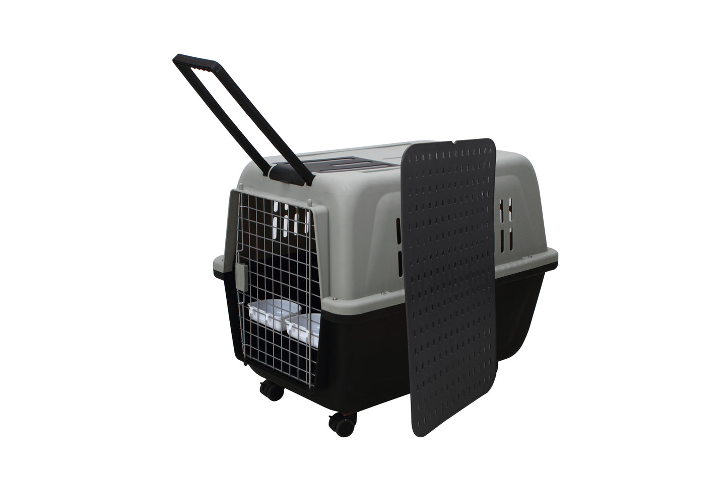 YES4PETS XL Plastic Kennels Pet Carrier Dog Cat Cage Crate With Handle and Removable Wheel